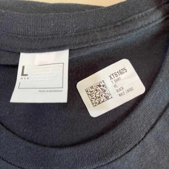 NEW-Men's short sleeve T-shirt - Black Size L 100% Cotton - Picture 4 of 8